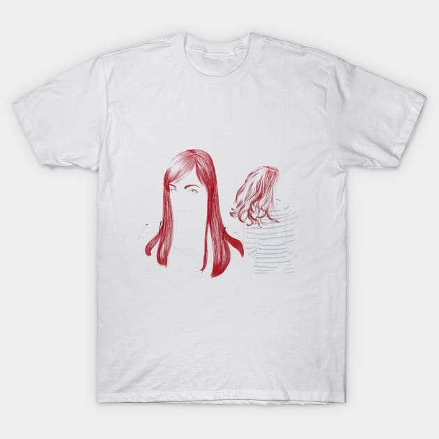 Red Hair Girls T-Shirt by njikshik